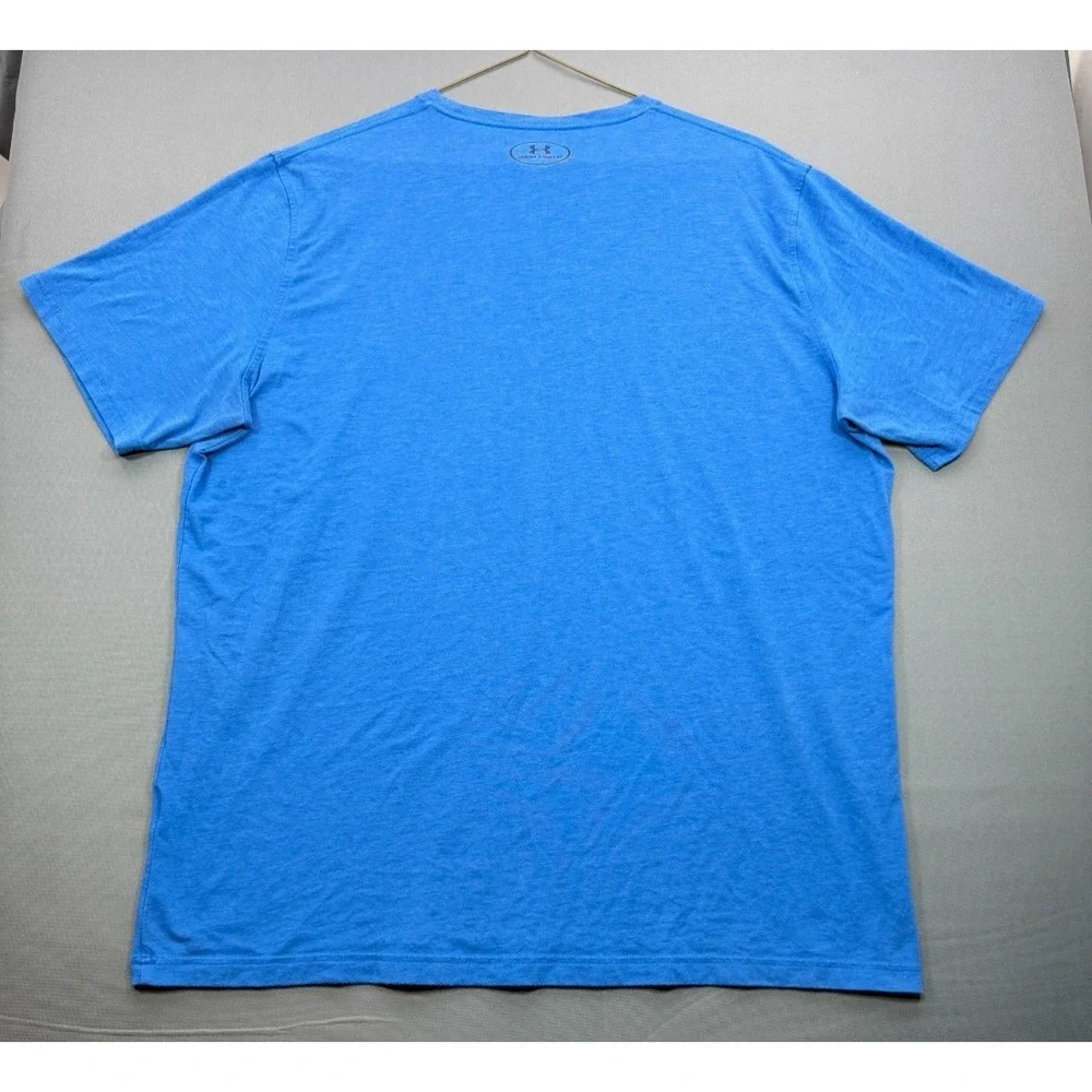 Under Armour HeatGear Mens 2XL Blue Loose Fit Short Sleeve T-Shirt Activewear - Picture 4 of 5